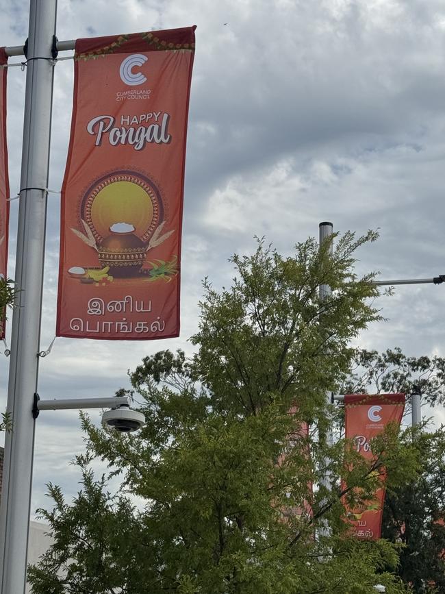 Cumberland Council's Pongal banners at Merrylands on January 14.