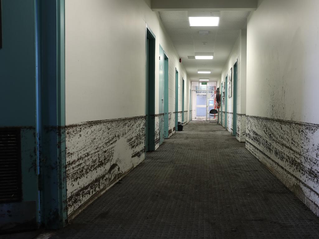 Flood damage in the law faculty at the University of Tasmania. Picture: LUKE BOWDEN