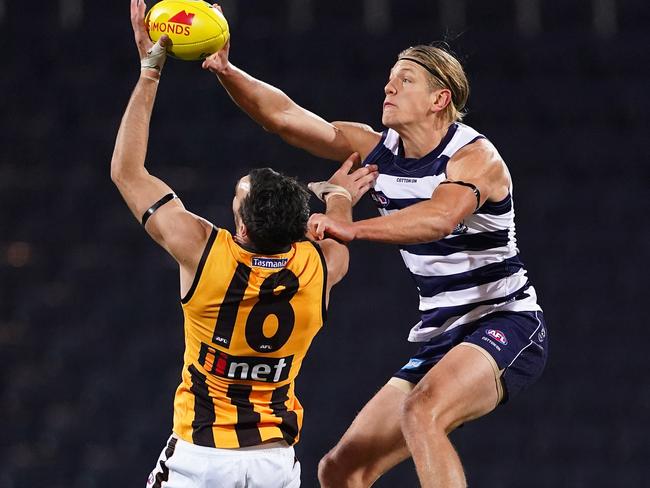 Rhys Stanley will face stiff competition for Geelong’s No. 1 ruck role from new acquisition Jon Ceglar. Picture: AAP