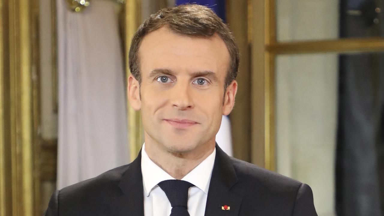 French President Emmanuel Macron during a special address to the nation. Picture: Ludovic Marin