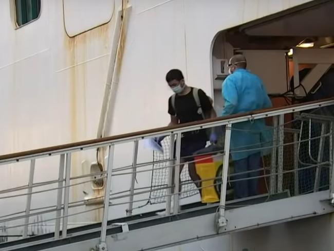 Dr John Parker working on the Ruby Princess. Picture: Police