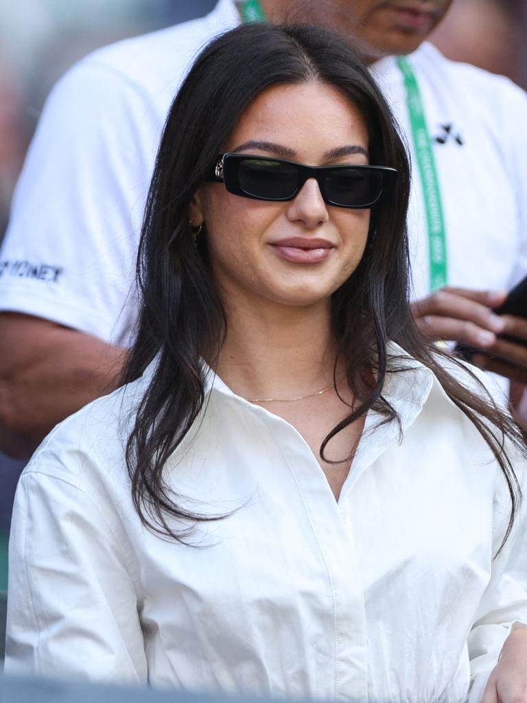 Australia's Nick Kyrgios's partner Costeen Hatzi at Wimbledon. Photo by Adrian DENNIS / AFP.