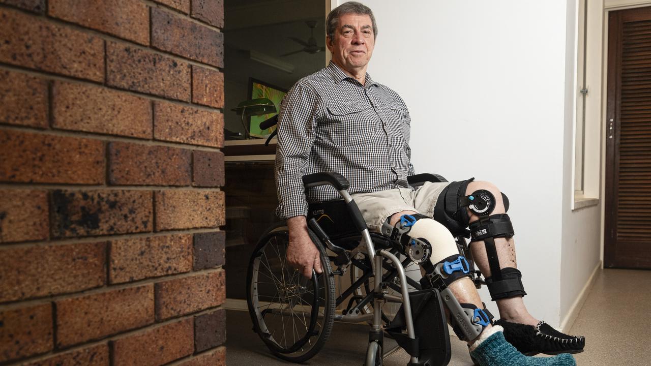 John Pullen recounts his motorbike accident and thanks LifeFlight and QAS, Friday, August 9, 2024. Picture: Kevin Farmer