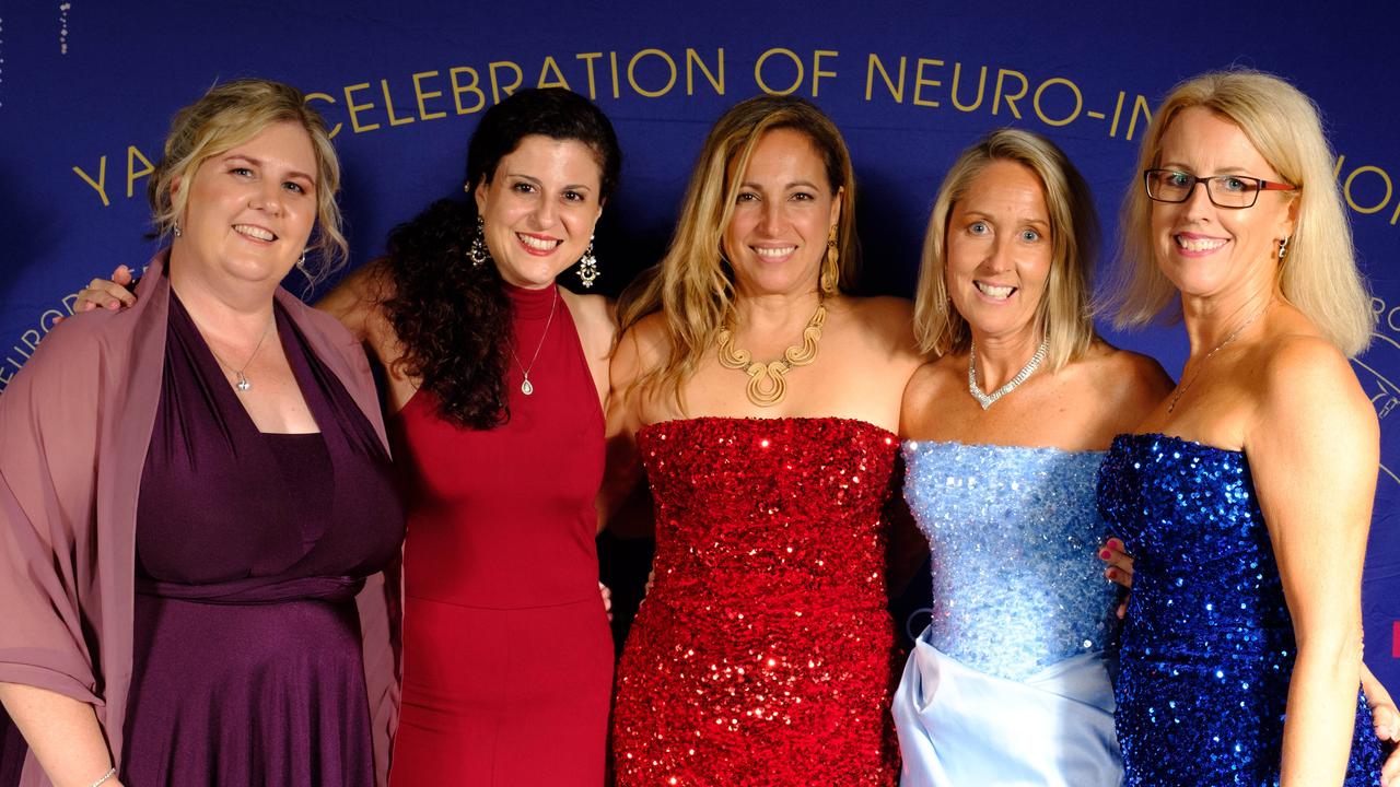 Leah Gabriel, Joanne Rahn, Cristiane Carlos, Linda Osman and Marnie Govorko at the Journey 2 Learn Charity Ball 2024 at Gold Coast Convention and Exhibition Centre for Gold Coast at Large. Picture: Chasen Green