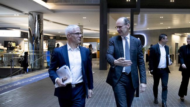 ANZ group chief risk officer Kevin Corbally and chief executive Shayne Elliott. Picture: Arsineh Houspian