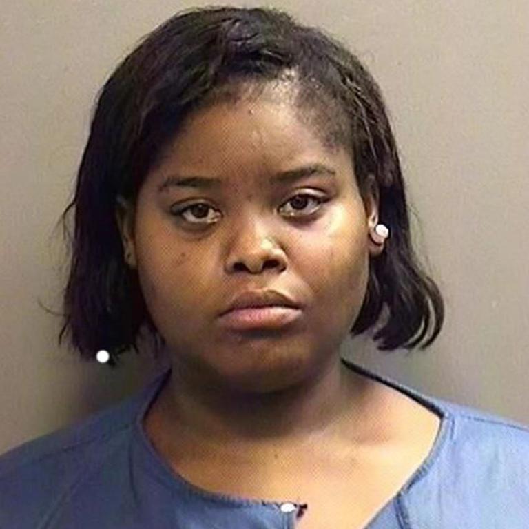 Breana Johnson is accused of lighting her boyfriend on fire during a petrol station fight. Picture: Arlington PD