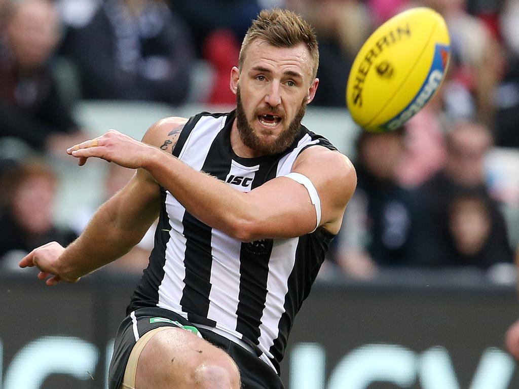 AFL Round 14. 24/06//2018. Collingwood v Carlton at the MCG.  Collingwood's Lynden Dunn   . Pic: Michael Klein