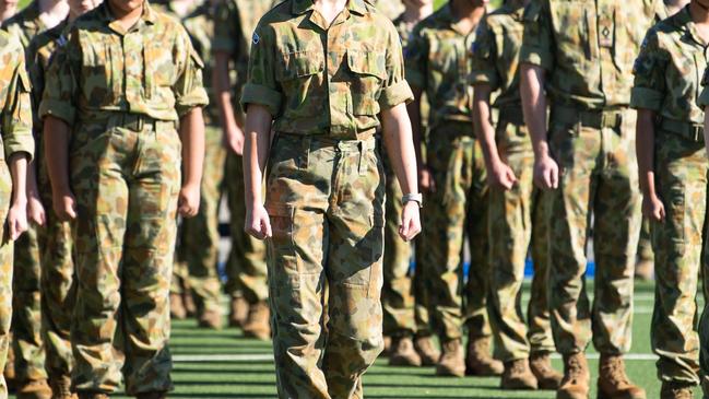 Female cadets are in the minority in the combined unit, but occupy two of six leadership positions. Picture: Facebook