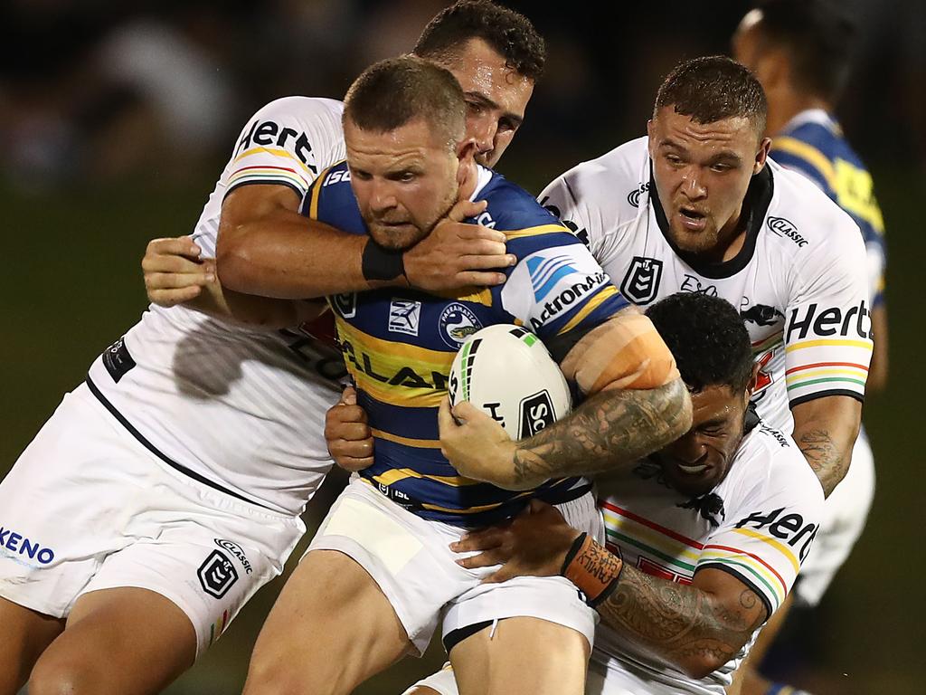 Nathan Brown will prove a constant threat to the Penrith pack. Picture: Mark Metcalfe/Getty Images