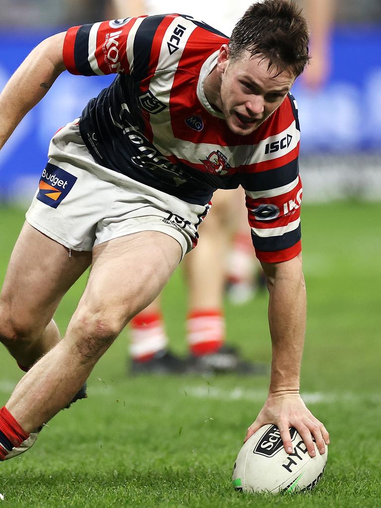 Luke Keary scoring a try this season. Picture: Getty Images