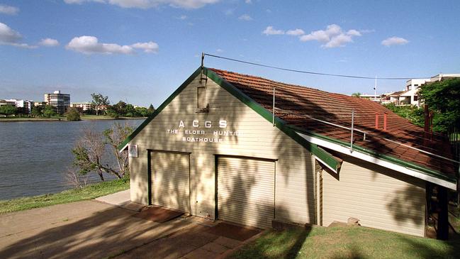 The old Churchie historic boathouse at Mowbray Park.