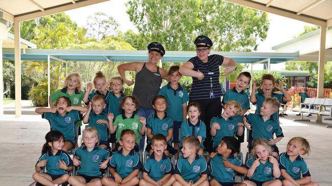 MY FIRST YEAR: Funny faces. Pacific Paradise State School Preps. Picture: Patrick Woods.