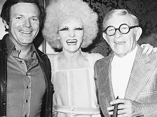 Jeanne Little pictured with Mike Walsh and George Burns. Picture: Supplied