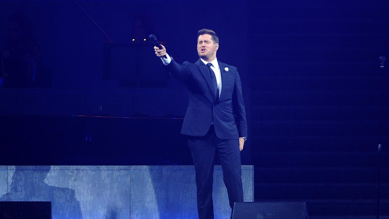 Michael Buble concert at Brisbane Entertainment Centre. Tuesday February 4, 2020. (AAP image, John Gass)