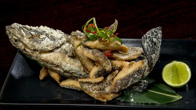 Mr Hizola's whole Fried Fish with Szechuan Chilli Sauce. Picture: Jerad Williams