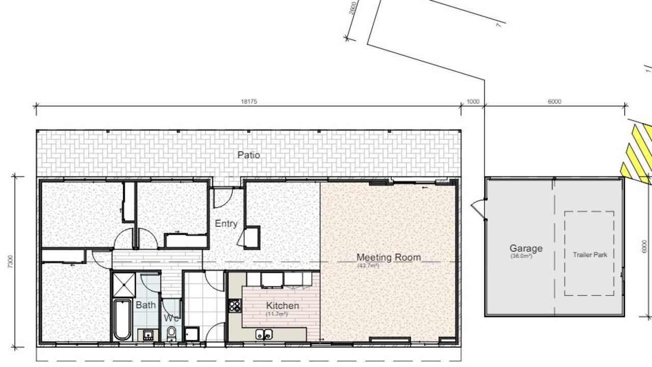 Floor plan of the proposed Glenview Gospel Hall. Photo: Tyson Design Studio
