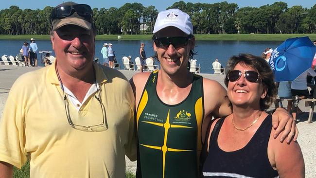 Marcus Britt and his father Rob (left) both captained the Sydney University Boat Club to victory in the Australian Boat Race between the Universities of Sydney and Melbourne.