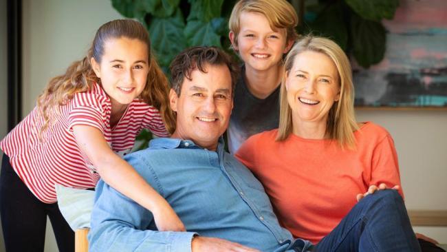 Mark Allen with wife Tricia and children Olivia, 12, and Kelly, 9. Picture: Mark Stewart