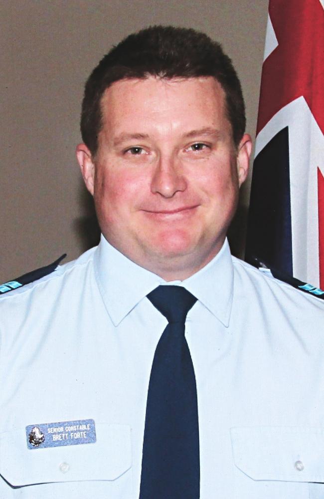 The late Senior Constable Brett Forte, a member of Toowoomba’s Tactical Crime Squad was critically shot by a paranoid gunman on May 29, 2017 .