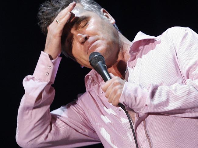 British singer Morrissey performing during the international Festival of Beincasim 20 Jul 2008. The 50-year-old former frontman of 1980s pop band The Smiths fell ill while performing at the Oasis Leisure Centre in Swindon, southwest England and was rushed to hospital 24 Oct 2009.