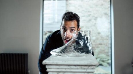 Daniel Ricciardo with a shoey decanter