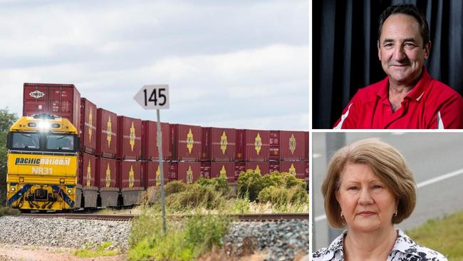 Inland Rail: Senator Glenn Sterle chaired the Senate hearing; and Inland Rail Community Consultation Committee member Suz Corbett.