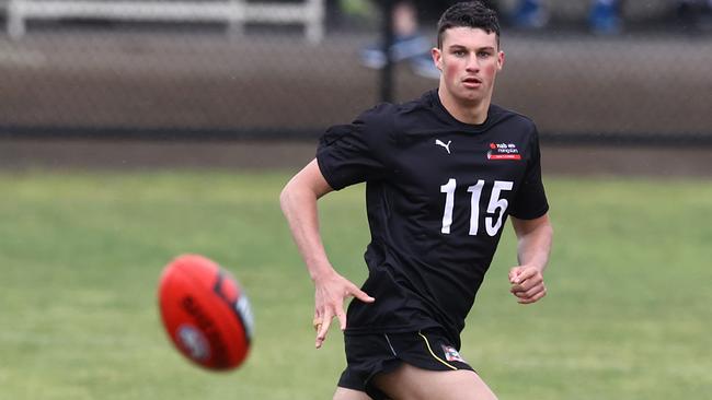 Finn Callaghan in action at the Victoria training day this week. Picture: Michael Klein.