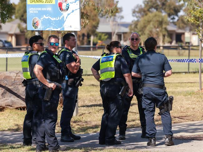 Police tape off Haines Drive Reserve. Picture: Ian Currie