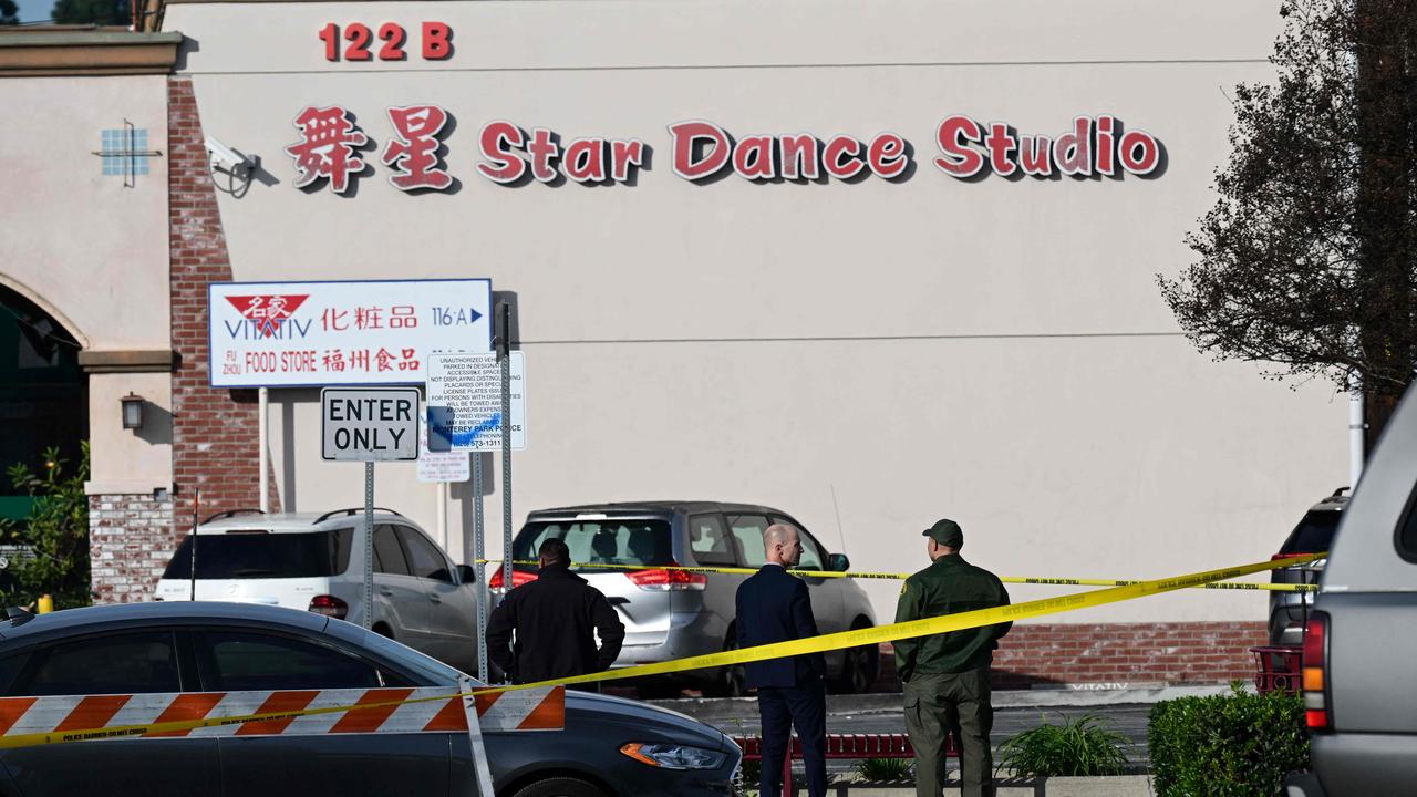 Investigators work at the scene of a mass shooting in Monterey Park, California, on January 22, 2023. Picture: Robyn Beck / AFP