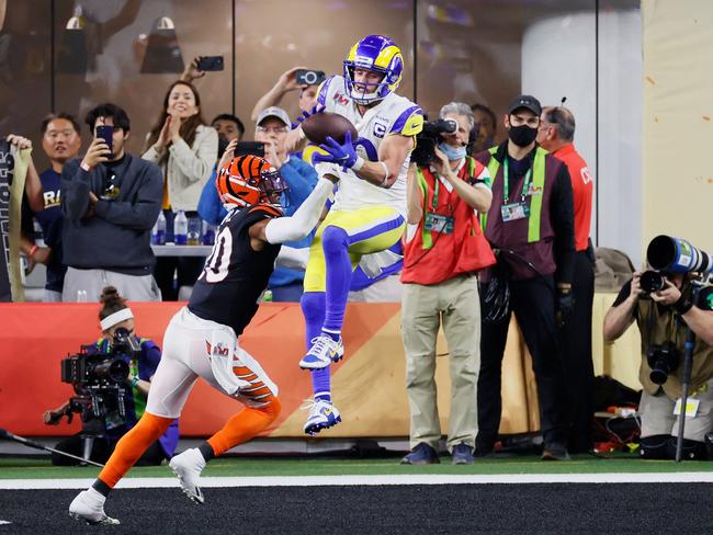 Cooper Kupp with the match-winning touchdown. Picture: Steph Chambers/Getty