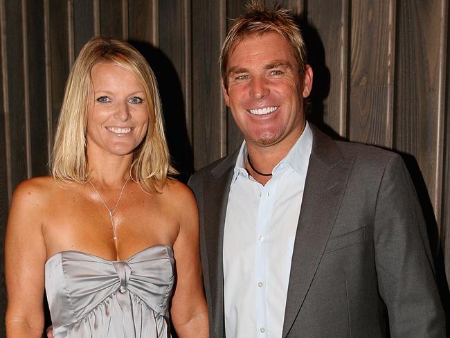 Simone Callahan and Shane Warne in 2010. Picture: Getty Images