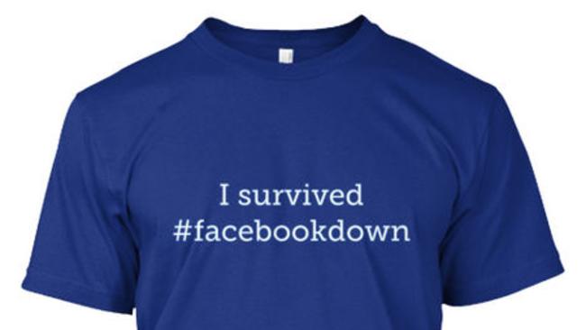 Users poke fun at the latest Facebook outage. Source Teespring.com