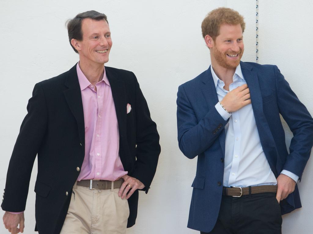 Prince Joachim with Prince Harry in 2017. Like the British royal, Prince Joachim has moved his family to the US. Picture: WireImage