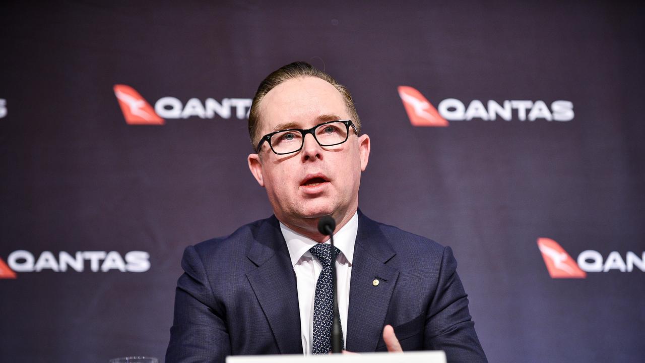 Qantas CEO Alan Joyce as the airline delivers a profit plunge during “the most challenging” period in its long history Picture: Flavio Brancaleone/NCA NewsWire