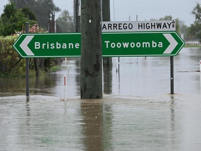 10/3/2025: the flood closed Warrego Hwy   as a result of ex cyclone Alfred, Brisbane.  pic: pic: Lyndon Mechielsen/Courier Mail