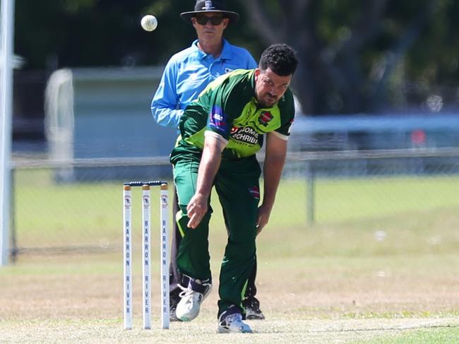 Pictured: Rovers bowler Robert Thresher. Cricket Far North first grade 2024. Photo: Gyan-Reece Rocha