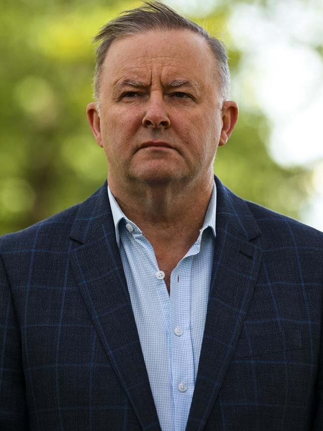 Australian Opposition Leader Anthony Albanese speaks during a press conference in Queanbeyan, Saturday, May 9, 2020. (AAP Image/Lukas Coch) NO ARCHIVING