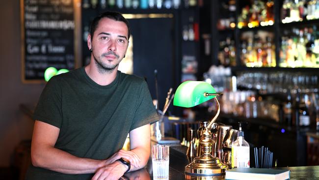 Roman Tazhdynov in his Bibliotheca bar in Adelaide. Picture: NCA NewsWire / David Mariuz