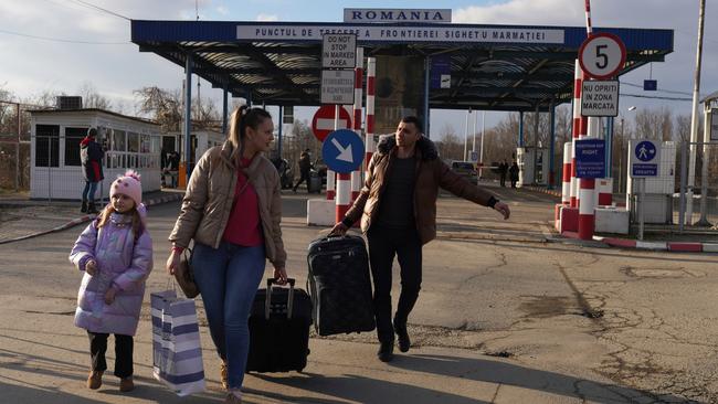 Some families have fled to Romania, crossing from Ukraine into Sighetu Marmatiei. Picture: Andreea Campeanu/Getty Images