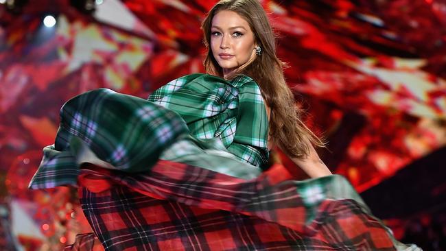 Gigi Hadid walks the Victoria’s Secret runway. Picture: Getty Images