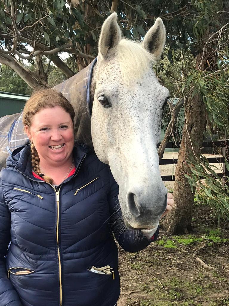 Rachel Watts, 35, was killed in a car crash at Swan Bay on Sunday, March 21. Ms Watts was a "super groomer" for top equestrians, including two-time Australian Olympic medallist Shane Rose. Pictures: Supplied/Shane Rose.,