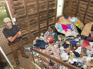 Joe Courte in the Isaac St house he owns left in poor state after tenant evicted. Thursday, 2nd May, 2019. Picture: Nev Madsen