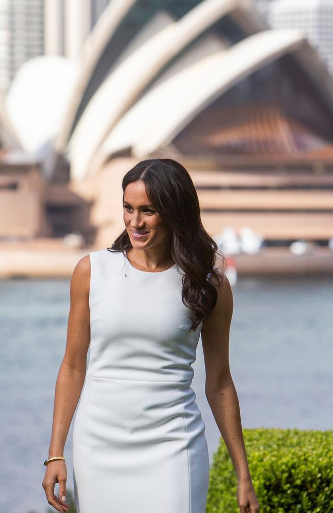 Meghan’s baby bump could be written into the script. Picture: AFP