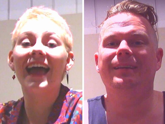 Caitlin Cooper (left) and Dean Fletcher have pleaded guilty to trespassing at Prime Minister Scott Morrison's private home in Dolans Bay in January 2020. Picture: YouTube