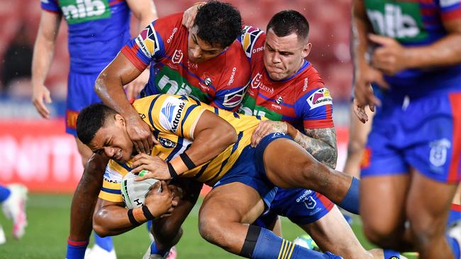 Eels forward Stefano Utoikamanu made his first grade debut recently against Newcastle.