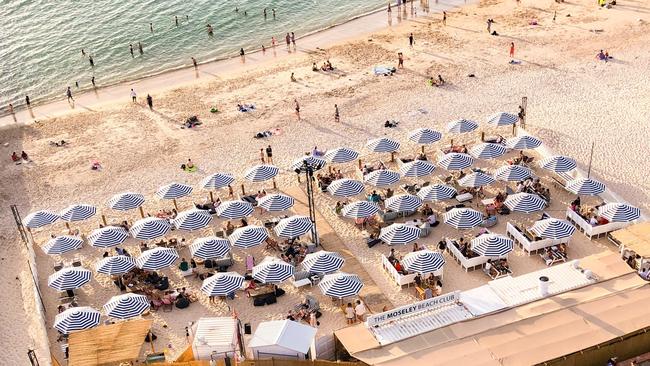 Aerial shot of the Moseley Beach Club at Glenelg. Picture: Supplied