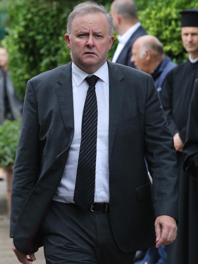 Anthony Albanese was also among mourners at the Greek Orthodox Church in Redfern. Picture: Richard Dobson