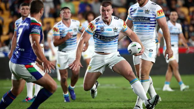 Jai Arrow takes it up against the Warriors. Not even a strong squad can prevent the Titans worst-ever start. Picture: Fiona Goodall/Getty Images