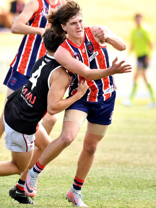 QAFL colts footy between Wilston Grange and Morningside QAFL Colts. Saturday June 3, 2023. Picture, John Gass