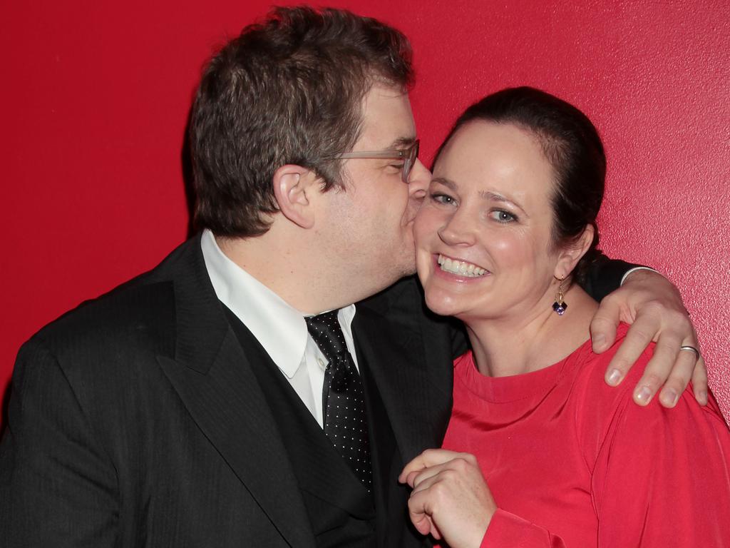 Patton Oswalt and his late wife, Michelle McNamara. Picture: Rex Features/Splash News